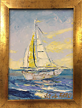 "Парус -символ" картон ,масло