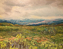 Розовое. холст, масло 40х50